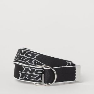 Black No Fear H&M Jacquard-patterned Belt size Small XS new never worn
